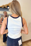 Dylan Contrast Rib Tank White