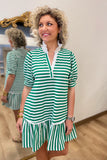 Umgee Striped Dress Green