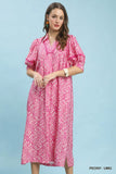 Umgee Printed Peony Midi Dress