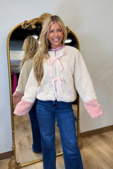 Sherpa Season Velvet Bow Jacket