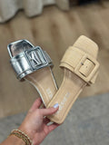 Ellie Buckle Strap Sandal Silver