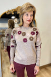 Charlie B Embroidery Sweater Taupe