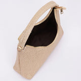 Metallic Faux Straw Hobo Bag