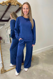 Ocean Drive Fleece Flare Pant Navy