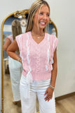 Ultra Girly Sweater Vest Pink