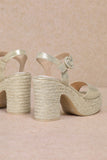 Jana Espadrille Sandal Heel Gold