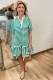 Umgee Striped Dress Green