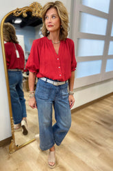 APNY Cropped Wide Leg Pant Indigo