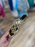 Hint Crisscross Strap Sandal Gold