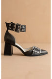 Lux Double Buckle Heel Charcoal