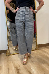 Level Up Gingham Pant Black