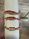 Braided Boho LOVE Bracelet Red