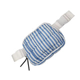 Striped Puffer Quilted Belt Bag Light Blue/White