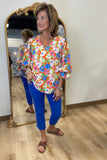 Pastel Floral Muse Top Orange