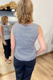 Renuar Woven Side Tie Sleeveless Top Plaid