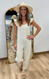 Ruffle Essence Jumpsuit Ecru
