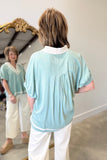 Umgee Trim Detail Blouse Mint