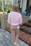 Feeling Girly Ruffle Accented Sweater Ice Pink