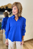 Joh Jamie Woven Top Cobalt