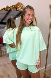 Lulu Mac Short Sleeve Terrycloth Top Mint