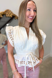 Forever Eyelet Peplum Top