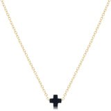 E Newton 16" Signature Cross Small Necklace Navy