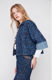 Renuar Cropped Jacket Indigo Leopard