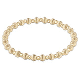 E Newton Dignity Grateful Pattern 5mm Bead Bracelet Gold