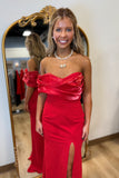 Christmas Gala Formal Slit Dress Red