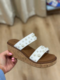 Sonda Platform Wedge w Pearls White