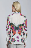 APNY Half Placket Pullover Butterfly Blouse