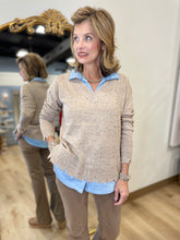 Charlie B Combo Sweater Oat Flecks