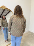 Boho Floral Jacket Olive