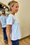 Dylan Contrast Stitch Tee Sky