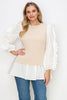 Joh Wanelle Top Khaki/White