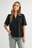 Joh Joy V Neck SS Blouse Black