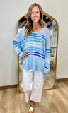 Mudpie Antoni Striped Sweater Blue