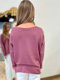 Tempo Paris V Neck Pull Over Plum