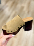 ShuShop Platform Mule Camel Suede