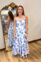 Melanie Floral Maxi Dress Blue