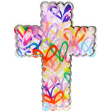 MK Decker “Heart in Scallop Cross” Acrylic Shelfie (2 Sizes)