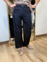 Charlie B Metallic Patch Pocket Flare Jean Black