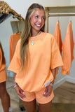 Lulu Mac Short Sleeve Terrycloth Top Orange