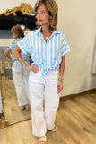 Everyday Stripe Blouse Blue