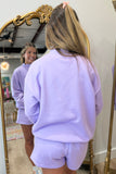 Lulu Mac Longsleeve Terrycloth Top Lavender