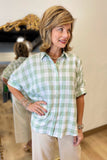 Boxy Button Down Top Sage