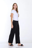 Multiples Wide Band Pull On Wide Leg Ankle Pants (various)