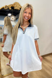 Umgee Chic Polo Mini Dress White