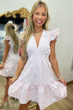 Pretty Petal V Neck Dress Pink