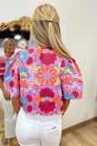 Savanah Flowers Top Pink